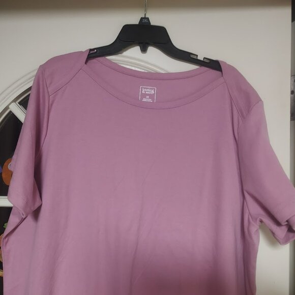 New Hasting & Smith Mauve Colored Short Sleeve Top Size Women's 3X - Picture 2 of 2